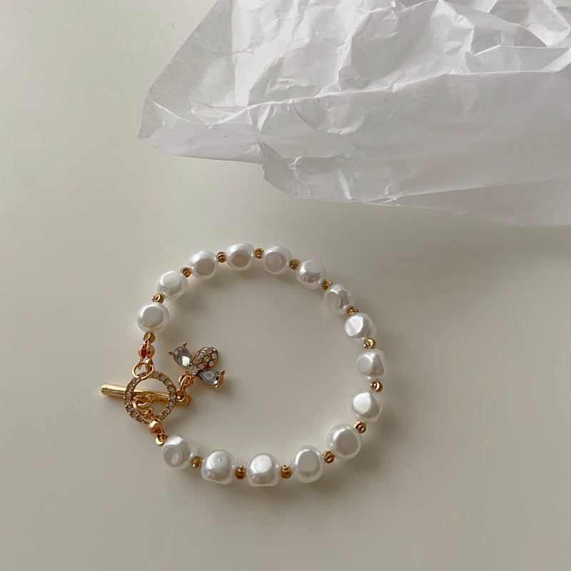 Klassiskt mode armband med naturliga stenar och pärlor – exklusivt lyckoarmband för kvinnor, perfekt som jubileumsgåva och lyxigt smycke