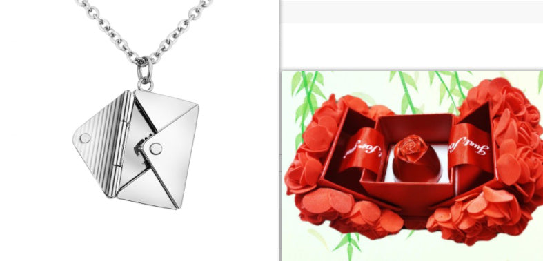 Fashion Jewelry Envelop Necklace Women Lover Letter Pendant Best Gifts For Girlfriend